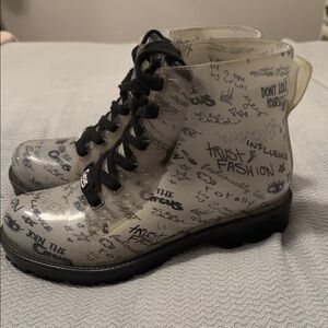 Circus by Sam Edelman Black and Gray Lace Up Boots